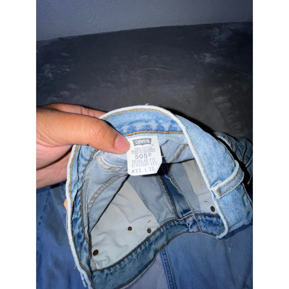 Vintage Levis 505 Regular Fit Straight Leg Light Wash Denim Jeans W33 L30